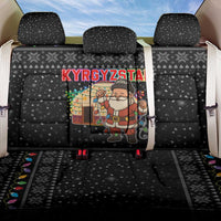 Kyrgyzstan Christmas Back Car Seat Cover with Santa Decorating Yurt Colorful Lights Snowflakes and National - Wonder Print Shop