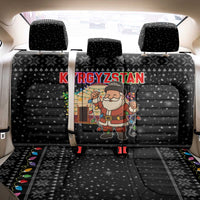 Kyrgyzstan Christmas Back Car Seat Cover with Santa Decorating Yurt Colorful Lights Snowflakes and National - Wonder Print Shop