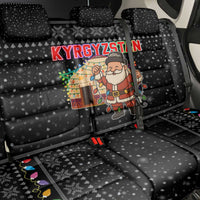 Kyrgyzstan Christmas Back Car Seat Cover with Santa Decorating Yurt Colorful Lights Snowflakes and National - Wonder Print Shop