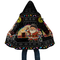 Kyrgyzstan Christmas Cloak with Santa Decorating Yurt Colorful Lights Snowflakes and National - Wonder Print Shop