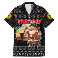 Kyrgyzstan Christmas Family Matching Mermaid Dress and Hawaiian Shirt with Santa Decorating Yurt Colorful Lights Snowflakes and National - Wonder Print Shop