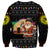 Kyrgyzstan Christmas Sweatshirt with Santa Decorating Yurt Colorful Lights Snowflakes and National - Wonder Print Shop