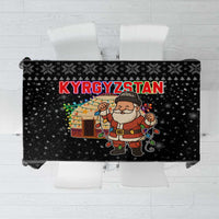 Kyrgyzstan Christmas Tablecloth with Santa Decorating Yurt Colorful Lights Snowflakes and National - Wonder Print Shop