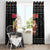 Kyrgyzstan Christmas Window Curtain with Santa Decorating Yurt Colorful Lights Snowflakes and National - Wonder Print Shop