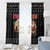 Kyrgyzstan Christmas Window Curtain with Santa Decorating Yurt Colorful Lights Snowflakes and National - Wonder Print Shop