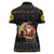 Kyrgyzstan Christmas Women Polo Shirt with Santa Decorating Yurt Colorful Lights Snowflakes and National - Wonder Print Shop
