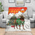Kyrgyzstan Christmas Blanket with Mountain Goat in Festive Red Snowflake Pattern and Holiday Tree - Wonder Print Shop