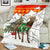 Kyrgyzstan Christmas Blanket with Mountain Goat in Festive Red Snowflake Pattern and Holiday Tree - Wonder Print Shop