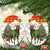 Kyrgyzstan Christmas Ceramic Ornament with Mountain Goat in Festive Red Snowflake Pattern and Holiday Tree - Wonder Print Shop