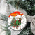Kyrgyzstan Christmas Ceramic Ornament with Mountain Goat in Festive Red Snowflake Pattern and Holiday Tree - Wonder Print Shop