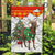 Kyrgyzstan Christmas Garden Flag with Mountain Goat in Festive Red Snowflake Pattern and Holiday Tree - Wonder Print Shop