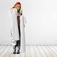 Kyrgyzstan Christmas Hooded Blanket with Mountain Goat in Festive Red Snowflake Pattern and Holiday Tree - Wonder Print Shop