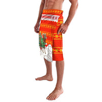 Kyrgyzstan Christmas Lavalava with Mountain Goat in Festive Red Snowflake Pattern and Holiday Tree - Wonder Print Shop