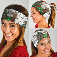 Kyrgyzstan Christmas Neck Gaiter with Mountain Goat in Festive Red Snowflake Pattern and Holiday Tree - Wonder Print Shop