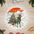 Kyrgyzstan Christmas Tree Skirt with Mountain Goat in Festive Red Snowflake Pattern and Holiday Tree - Wonder Print Shop
