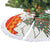 Kyrgyzstan Christmas Tree Skirt with Mountain Goat in Festive Red Snowflake Pattern and Holiday Tree - Wonder Print Shop