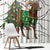 Kyrgyzstan Christmas Window Curtain with Mountain Goat in Festive Red Snowflake Pattern and Holiday Tree - Wonder Print Shop