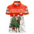 Kyrgyzstan Christmas Women Polo Shirt with Mountain Goat in Festive Red Snowflake Pattern and Holiday Tree - Wonder Print Shop