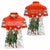 Kyrgyzstan Christmas Women Polo Shirt with Mountain Goat in Festive Red Snowflake Pattern and Holiday Tree - Wonder Print Shop