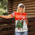 Kyrgyzstan Christmas Women Polo Shirt with Mountain Goat in Festive Red Snowflake Pattern and Holiday Tree - Wonder Print Shop