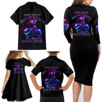Don't Try To Figure Me Out Family Matching Long Sleeve Bodycon Dress and Hawaiian Shirt - Wonder Print Shop