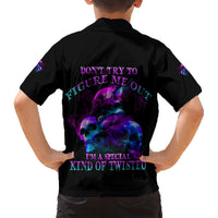 Don't Try To Figure Me Out Family Matching Short Sleeve Bodycon Dress and Hawaiian Shirt - Wonder Print Shop
