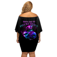 Don't Try To Figure Me Out Off Shoulder Short Dress - Wonder Print Shop
