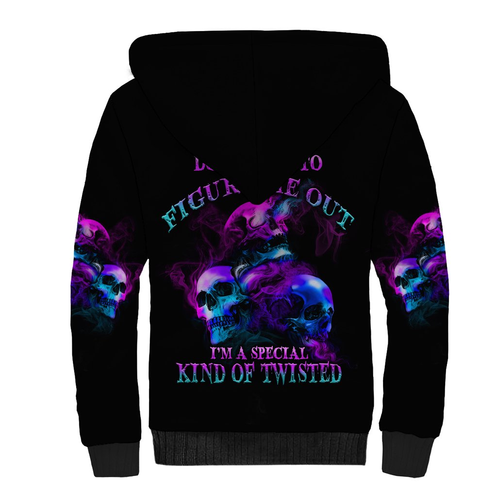 Don't Try To Figure Me Out Sherpa Hoodie - Wonder Print Shop