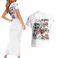 Assuming I Was Like Most Girls Skull Couples Matching Short Sleeve Bodycon Dress and Hawaiian Shirt - Wonder Print Shop