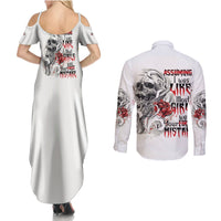 Assuming I Was Like Most Girls Skull Couples Matching Summer Maxi Dress and Long Sleeve Button Shirt - Wonder Print Shop