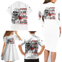 Assuming I Was Like Most Girls Skull Family Matching Long Sleeve Bodycon Dress and Hawaiian Shirt - Wonder Print Shop
