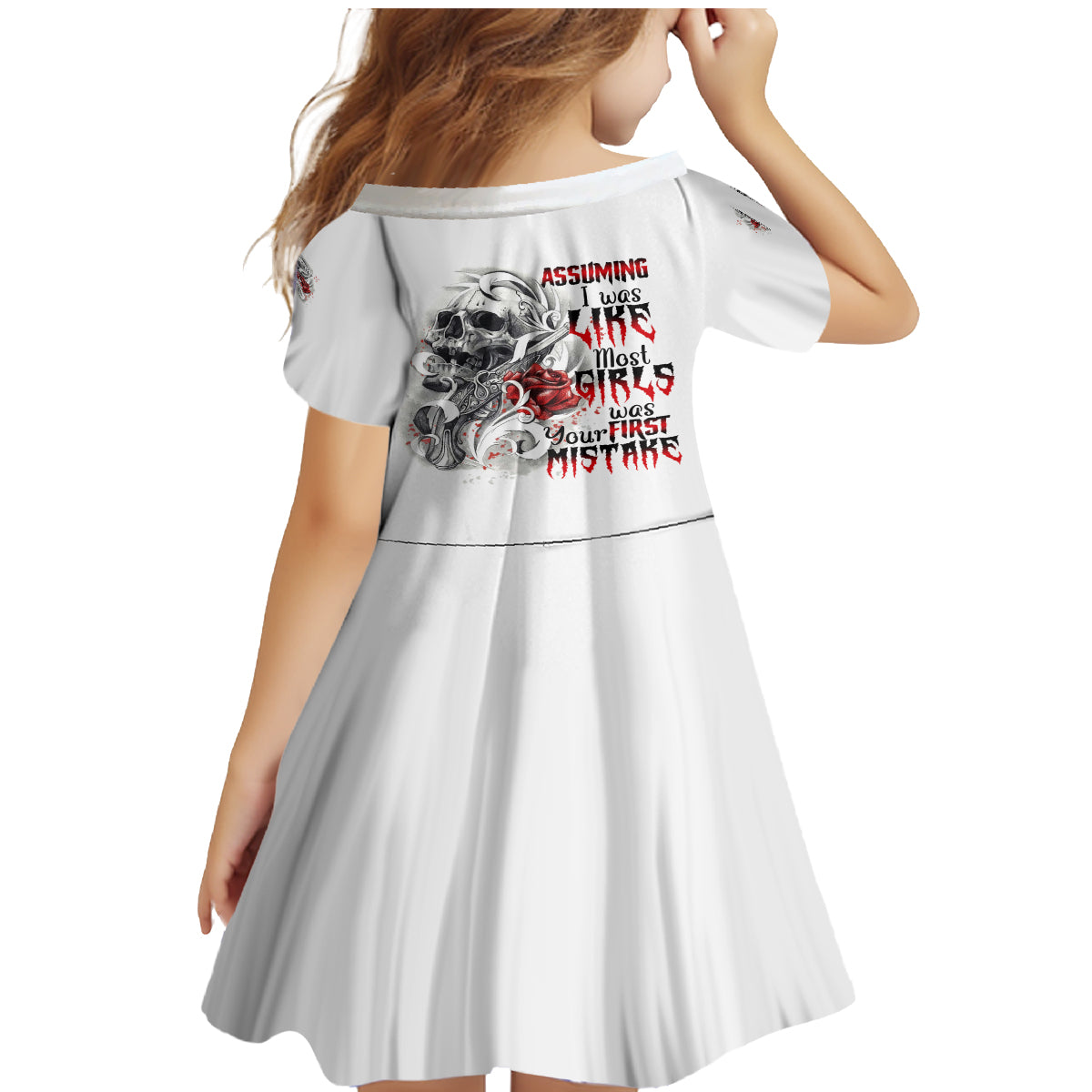 Assuming I Was Like Most Girls Skull Family Matching Mermaid Dress and Hawaiian Shirt - Wonder Print Shop