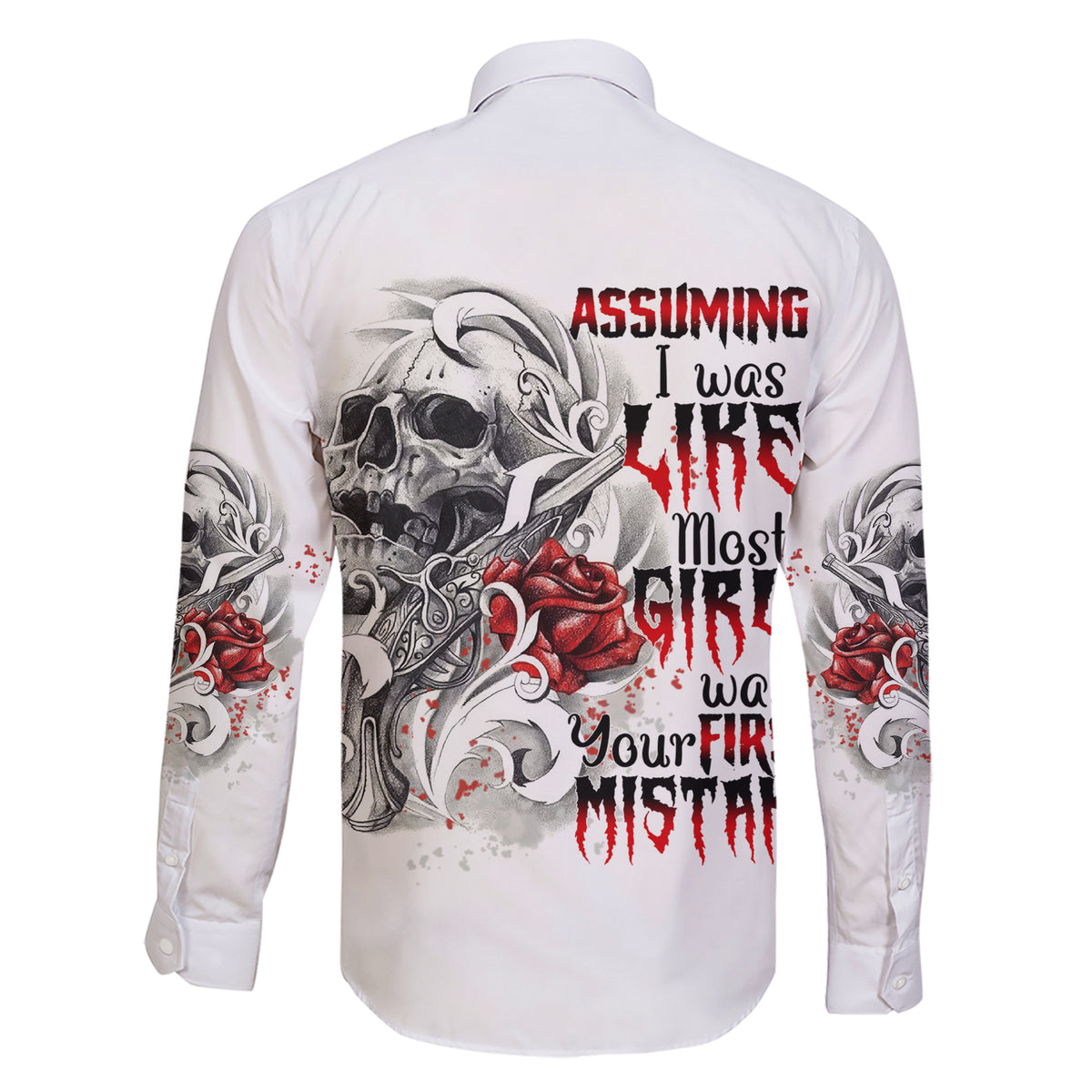 Assuming I Was Like Most Girls Skull Family Matching Short Sleeve Bodycon Dress and Hawaiian Shirt - Wonder Print Shop