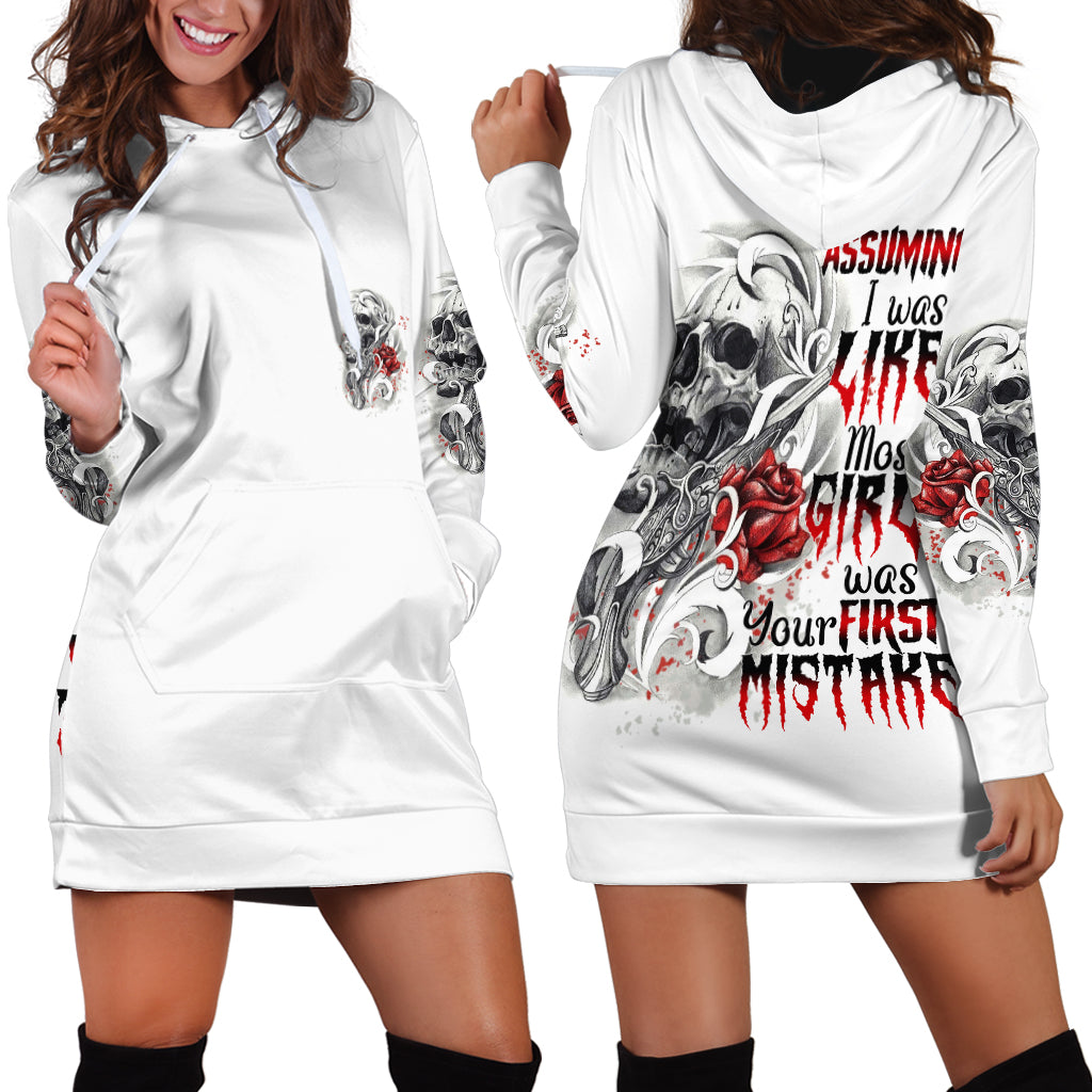 Assuming I Was Like Most Girls Skull Hoodie Dress - Wonder Print Shop