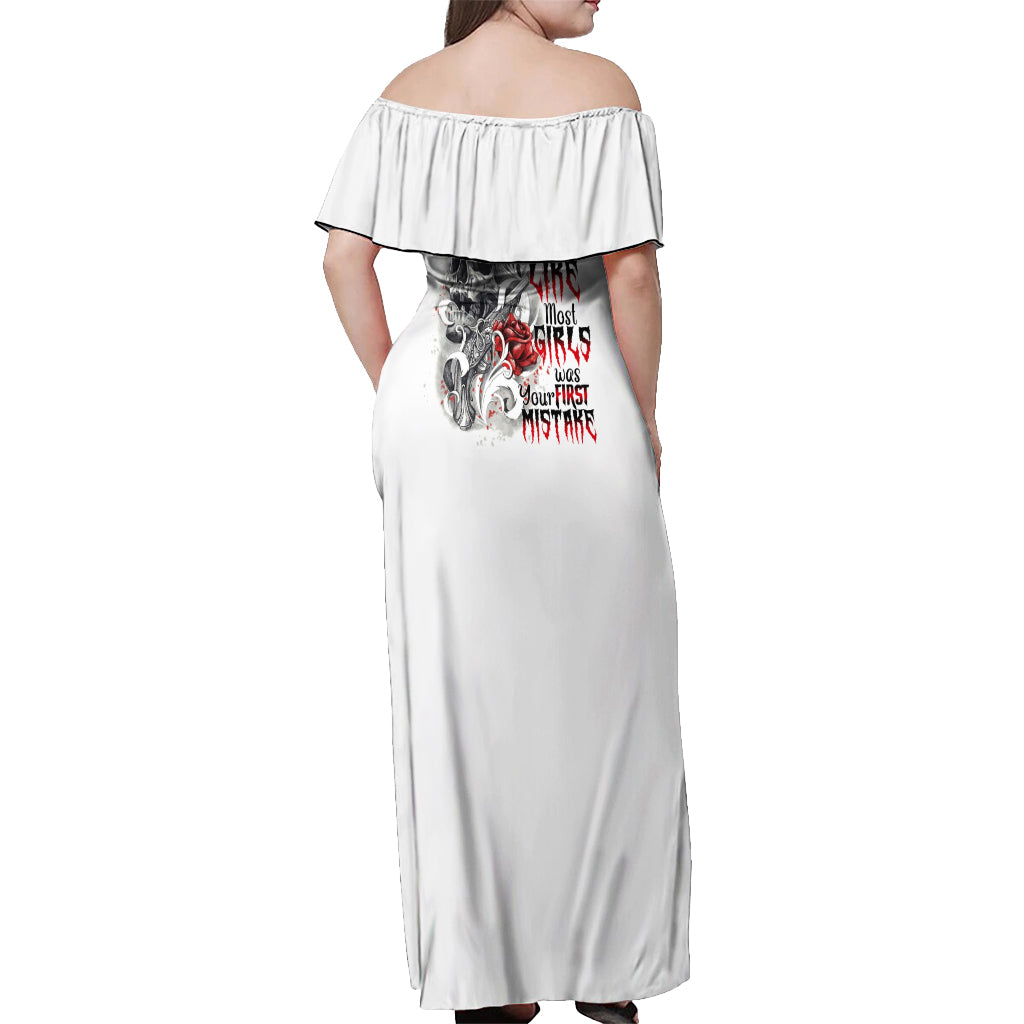 Assuming I Was Like Most Girls Skull Off Shoulder Maxi Dress - Wonder Print Shop