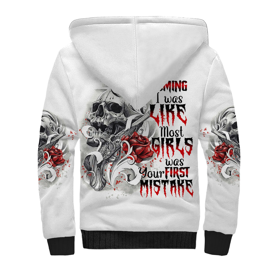 Assuming I Was Like Most Girls Skull Sherpa Hoodie - Wonder Print Shop