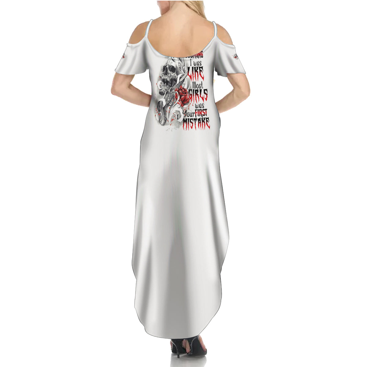 Assuming I Was Like Most Girls Skull Summer Maxi Dress - Wonder Print Shop
