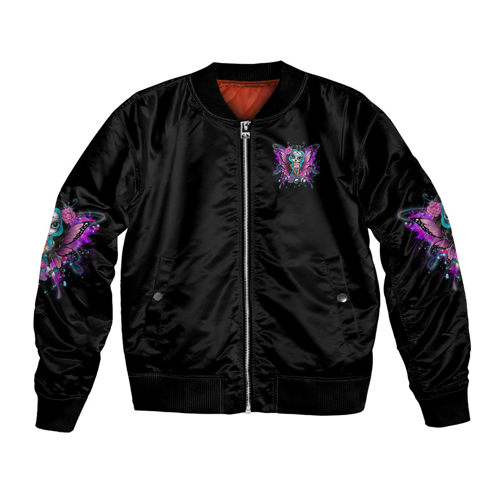 Karma Fairy Sugar Skull Bomber Jacket - Wonder Print Shop