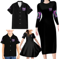 Karma Fairy Sugar Skull Family Matching Long Sleeve Bodycon Dress and Hawaiian Shirt - Wonder Print Shop