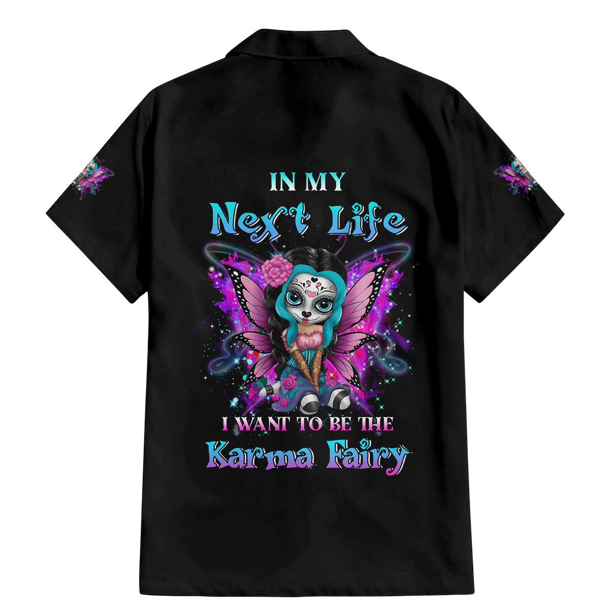 Karma Fairy Sugar Skull Family Matching Mermaid Dress and Hawaiian Shirt - Wonder Print Shop