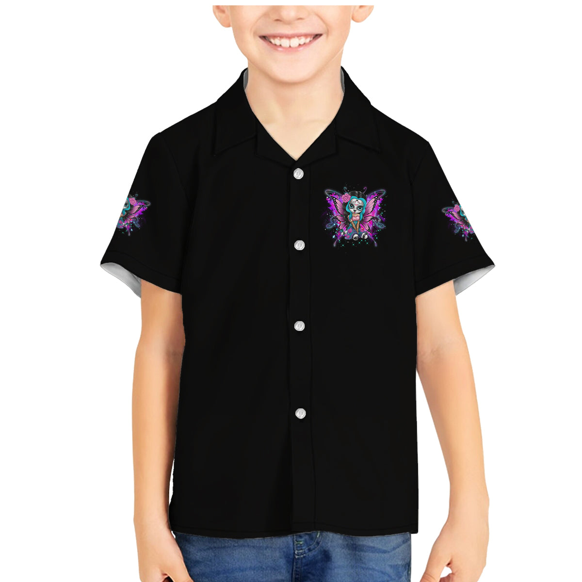 Karma Fairy Sugar Skull Family Matching Mermaid Dress and Hawaiian Shirt - Wonder Print Shop