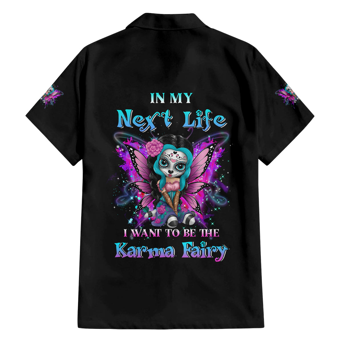 Karma Fairy Sugar Skull Family Matching Puletasi Dress and Hawaiian Shirt - Wonder Print Shop