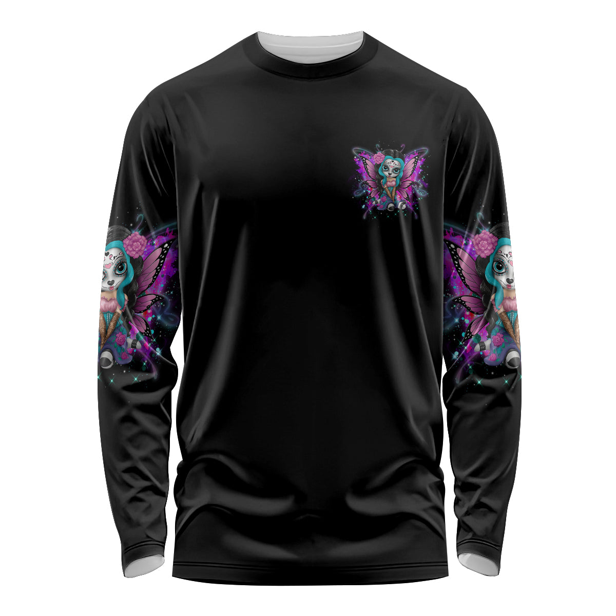Karma Fairy Sugar Skull Long Sleeve Shirt - Wonder Print Shop