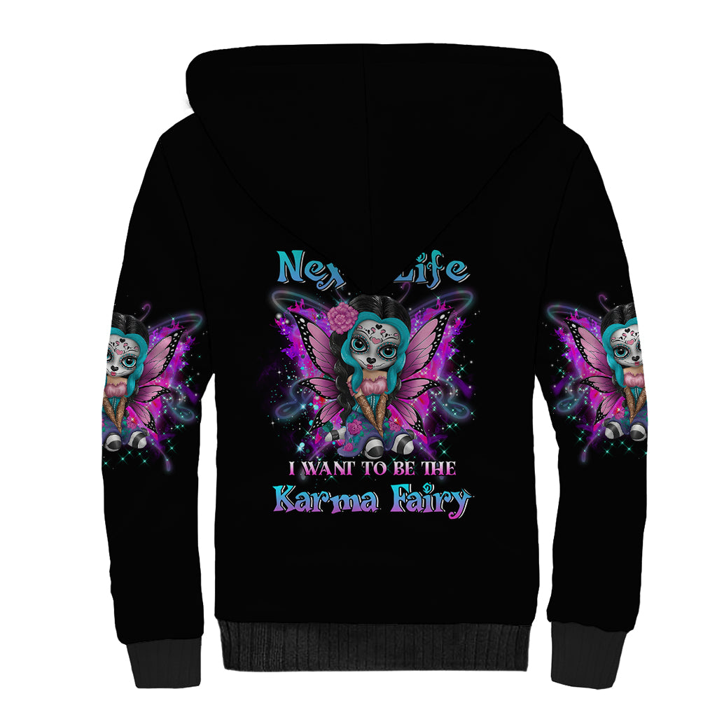 Karma Fairy Sugar Skull Sherpa Hoodie - Wonder Print Shop