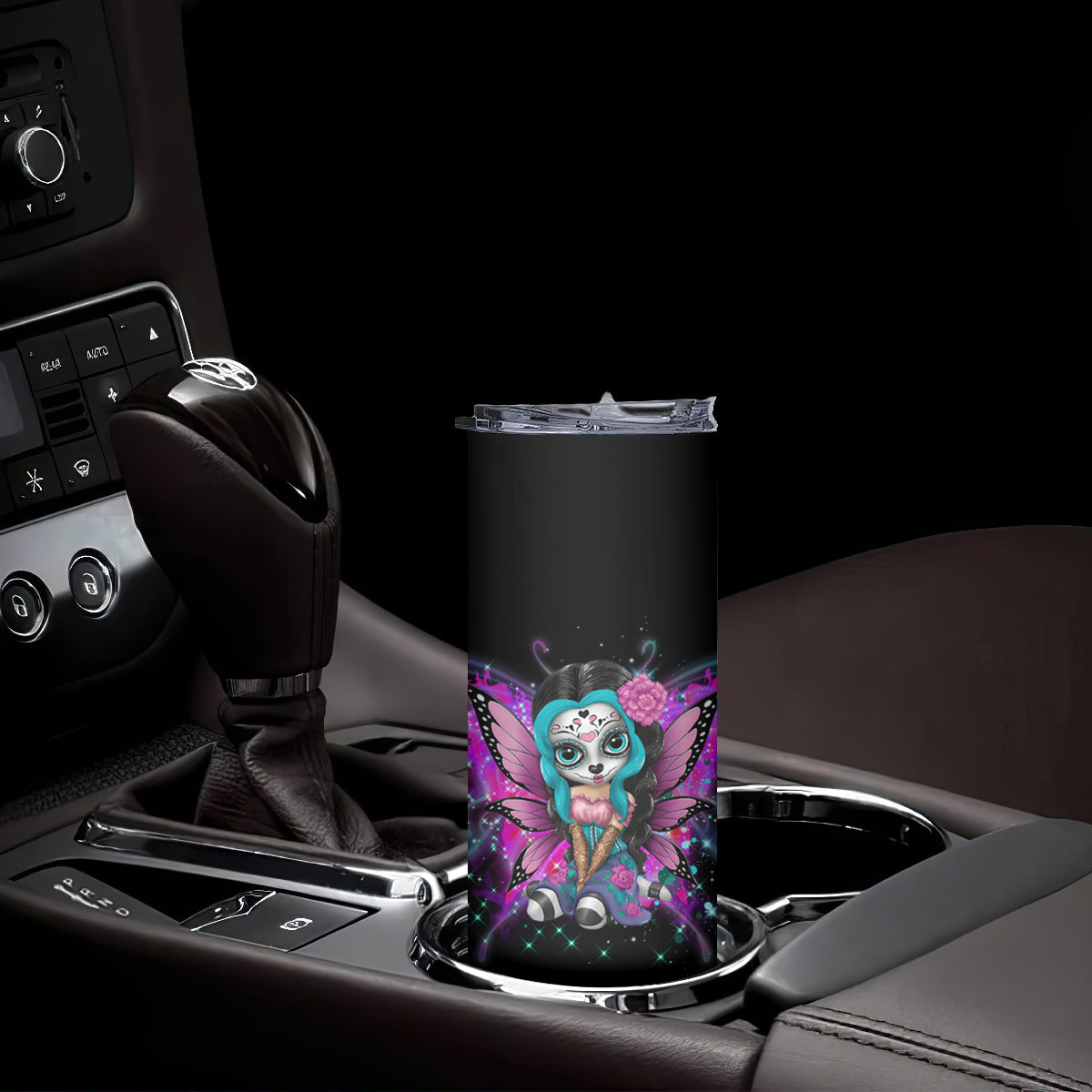 Karma Fairy Sugar Skull Skinny Tumbler - Wonder Print Shop