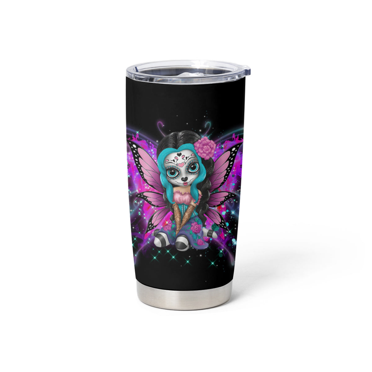 Karma Fairy Sugar Skull Tumbler Cup - Wonder Print Shop