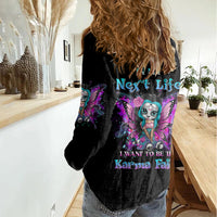 Karma Fairy Sugar Skull Women Casual Shirt - Wonder Print Shop