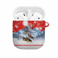 German Shepherd Christmas AirPods Case with Santa Sleigh Ride and Snowy Mountain Design - Wonder Print Shop