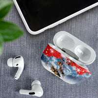 German Shepherd Christmas AirPods Case with Santa Sleigh Ride and Snowy Mountain Design - Wonder Print Shop