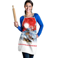 German Shepherd Christmas Apron with Santa Sleigh Ride and Snowy Mountain Design - Wonder Print Shop